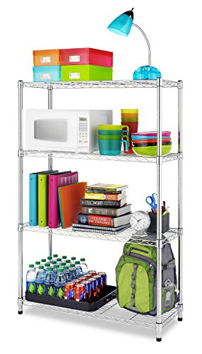 Whitmor Supreme 4 Tier Adjustable Shelves and Leveling Feet, Chrome - WoodArtSupply