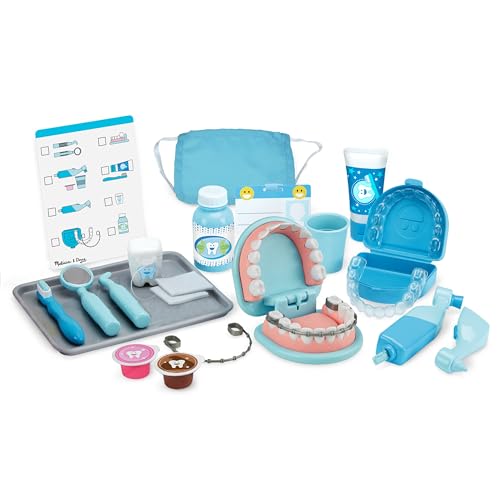 Melissa & Doug Super Smile Dentist Kit With Pretend Play Set of Teeth And Dental Accessories (25 Toy Pieces) - Pretend Dentist Play Set, Dentist Toy, - WoodArtSupply