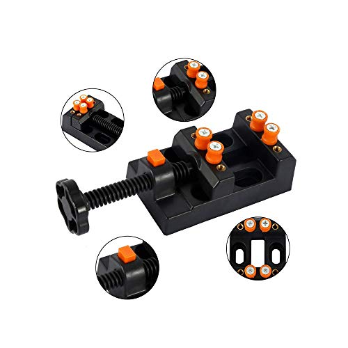 Sourcemall Universal Mini Drill Press Vise Clamp Table Bench Vice for Jewelry Walnut Nuclear Watch Repairing Clip On DIY Sculpture Craft Carving Sourcemall