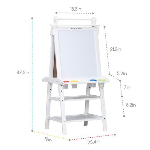 MEEDEN Easel for Kids, Double-Sided All-in-one Wooden Art Easel, Kids Art  Easel Set with Paper Rolls, Magnetic Easel with Whiteboard & Chalkboard,  Finger Paints, Accessories Easel for Toddlers