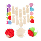 Gogogmee 1 Set Painted Puppet Toys Unfinished Wood Figure Montessori peg Dolls Blank Dolls Craft Blank Family Figures peg Doll Painting Craft peg Gogogmee