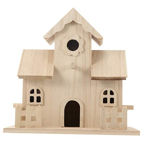 Balacoo Wooden Bird House Bird Nest Unfinished Unpainted Wood Birdhouse Hanging Sleeping Nest Indoor Outdoor Bird House Garden Bird Bed for Squirrel balacoo