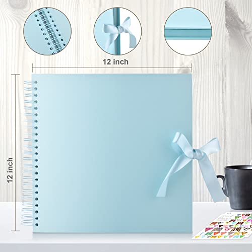 GOTIDEAL 12 x 12 Inch Scrapbook Album with 10 Metallic Markers,80 Pages Craft Paper Photo Album for Wedding and Anniversary, Family DIY Photo Album GOTIDEAL