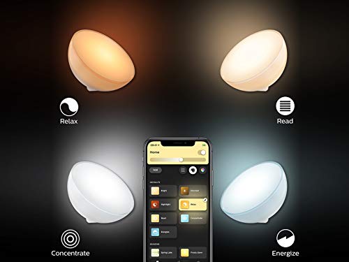 Philips Hue Go White and Color Portable Dimmable LED Smart Light Table Lamp (Requires Hue Hub, Works with Alexa, HomeKit and Google Assistant), White - WoodArtSupply