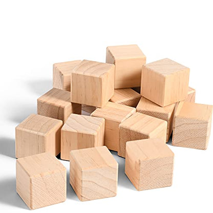 Wooden Cubes, 1.5 inch Natural Wood Blocks, 10PCS Unfinished Square Blocks with Rounded Corners for Crafts, Alphabet Blocks, Number Cubes or Puzzles