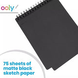 OOLY, DIY Cover Sketchbook, 5 x 7.5 Inches, Black Paper Sketchbook, Drawing Book for Kids, Adults, Students, and Artists, Great Drawing Pad for Gel Ooly