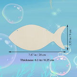 6pcs Fish Wood Signs DIY Crafts Cutouts Wooden Fish Shaped Hanging Signs Ornaments with Twines for Wedding Birthday Party Decorations Creaides