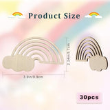 GORGECRAFT 30PCS Rainbow Wood Cutout Unfinished Wooden Unfinished DIY Crafts Hanging Ornaments Cloud Discs Slices for Home DIY Projects Wedding GORGECRAFT