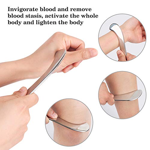 Rylpoint Guasha Massage Tool, Grade Stainless Steel Scraping Tool for Soft Tissue Scraping,Upgrade Massage Tool, Physical Therapy Stuff,Used for - WoodArtSupply