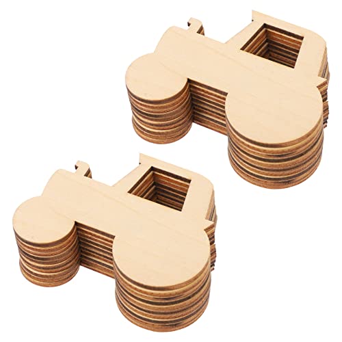 MAGICLULU 20pcs Cartoon Tractor Wooden Slices for Crafts Wood Slices to Drawing Kids DIY Paint Wood Crafts Unpainted Wooden Slices DIY Unfinished Car MAGICLULU