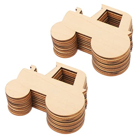 MAGICLULU 20pcs Cartoon Tractor Wooden Slices for Crafts Wood Slices to Drawing Kids DIY Paint Wood Crafts Unpainted Wooden Slices DIY Unfinished Car MAGICLULU