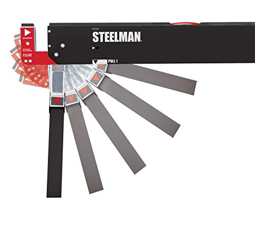 Steelman Adjustable Height Work Table Folding Sawhorses, Set of Two, Durable Steel Construction, Folding Legs, 2x4 Table Support Arms, 2,600 lb. Steelman