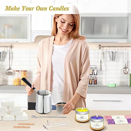 Complete Candle Making Kit for Adults Kids,Candle Making Supplies Include Soy Wax for Candle Making,Fragrance Oils Candle Wicks Dyes Jars Melting
