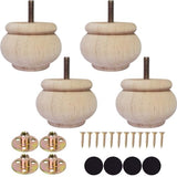 Btibpse 2 Inch Wooden Furniture Legs, Solid Wood Unpainted Replacement Furniture Legs, Ottoman/Loveseat Replacement Legs, Cabinet Btibpse
