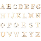 Hicarer 52 Pieces 1.8 Inch Capital Wooden Letters, Wood Alphabet Letters for Crafts, Wood Letters Sign Decoration, Unfinished Wooden Craft Letters Hicarer