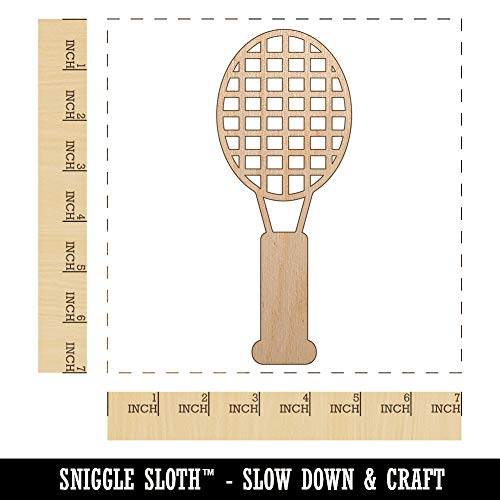 Tennis Racket Doodle Unfinished Wood Shape Piece Cutout for DIY Craft Projects - 1/4 Inch Thick - 6.25 Inch Size Sniggle Sloth