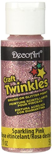 DecoArt Craft Twinkles Paint, 2-Ounce, Sparkling Pink DecoArt