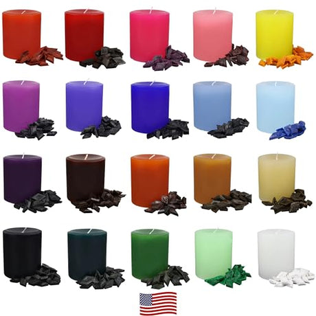 Candle Dye for Candle Making - Made in The USA - 20 Popular Colors - Easy to Use - Highly Concentrated - Candle Making Supplies for Soy Wax or Reddig-Glo