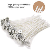 EricX Light 100 Piece Cotton Candle Wick 6" Pre-Waxed for Candle Making,Candle DIY EricX Light