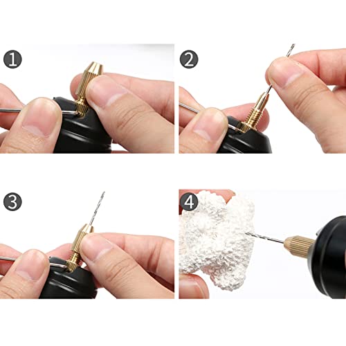 Mini Electric Hand Drill, DC 5V Portable Mini Electric Hand Drill Tool Small Electric Drills Handheld Micro USB Drill with 3pc Bits, 0.7-1.3mm Collet Estink