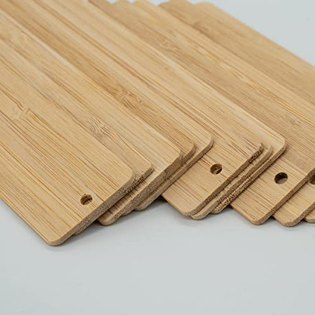 TFoRibbon Blank Bamboo Bookmark Engraving Bamboo Blanks Bookmarks Unfinished Wood Hanging Tags 20 Pcs (Length:4.7 Inch) TFoRibbon