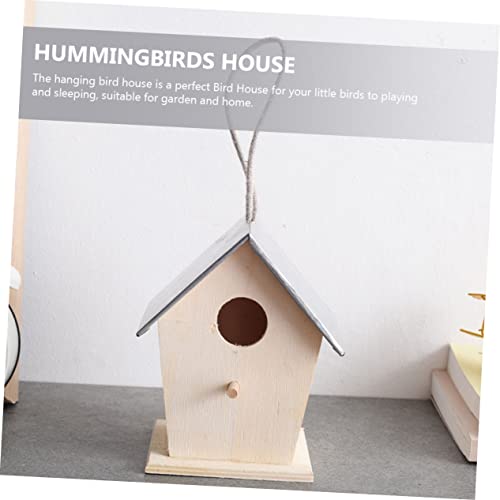 BESPORTBLE Outdoor Bird House Hanging Birdhouse Hummingbird Nest Unfinished Wood Birdhouse Bird Nest Desktop Ornament Birdhouse to Paint Bird Hut BESPORTBLE