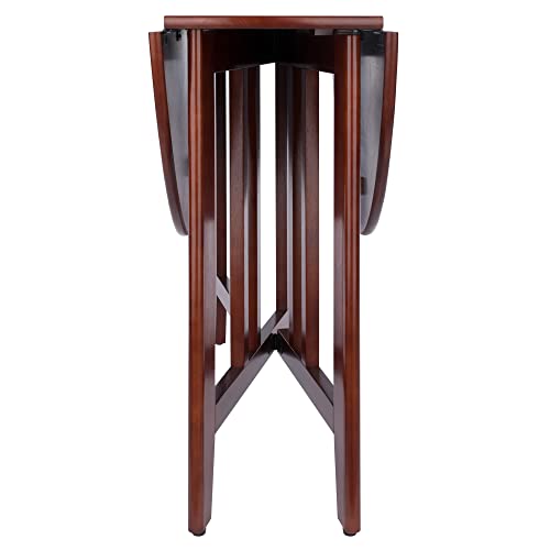 Winsome Wood Alamo, , Double Drop Leaf, Round Table Mission, Walnut, 42-Inch/ 41.97 in x 41.97 in x 29.65 in Winsome