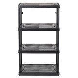 Gracious Living 14" x 32" x 54.5" 4-Shelf Tier Resin Multi-Purpose Medium Duty Indoor Garage Storage Organizer Shelves, Black Gracious Living