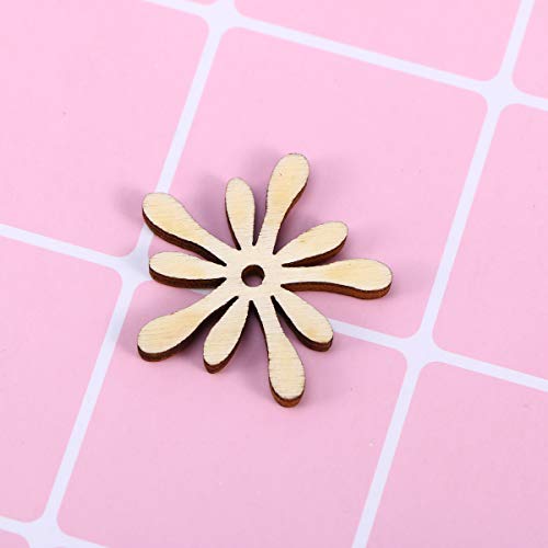 Artibetter 50pcs Flower Theme Mini Laser cuts Wood Shapes (Mixed Pattern) ARTIBETTER