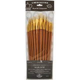 Royal Brush Manufacturing Royal and Langnickel Zip N' Close 12-Piece Brush Set, Firm Bone Taklon Royal Brush Manufacturing Company