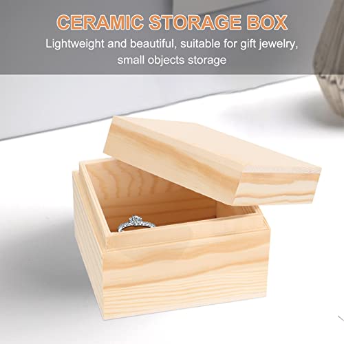 Zerodeko 2pcs Boxes Solid Wood Gift Box Wood Jewelry Case Cajitas De Regalo Para Joyeria Unpainted Jewelry Organizer Tray Country Jewelry Wood Decor