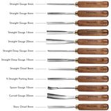 IMOTECHOM 12-Pieces Woodworking Wood Carving Tools Chisel Set with Wooden Box, Razor Sharp CR-V 60 Steel Blades IMOTECHOM