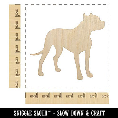 American Pit Bull Terrier Dog Solid Unfinished Wood Shape Piece Cutout for DIY Craft Projects - 1/8 Inch Thick - 6.25 Inch Size