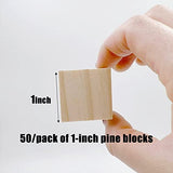 Unfinished Wooden Blocks 1 inch, Pack of 50,Small Wooden Cubes for Arts and Crafts – DIY - Photo Blocks- Home Decor WURONXIN