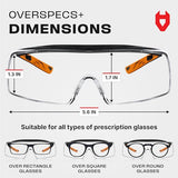 NoCry Safety Glasses Over Eyeglasses with Anti Scratch Wraparound Lenses, UV400 Protective Eyewear, ANSI Z87 & OSHA Approved Safety Goggles Over NoCry