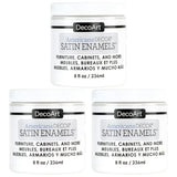 DecoArt Americana Decor Satin Enamels Acrylic Paint, Pure White, ADSA02, 8 fl oz, Jar (3 Pack) DecoArt