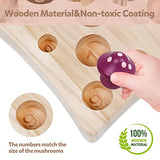 NAODONGLI Wooden Montessori Toys for Toddler,Educational Toys for 3 Year Old,STEM Toys Mushroom Harvest Game,Learing Shape Sorting & Number NAODONGLI