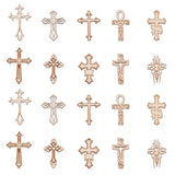 KitBeads 50pcs Random Wooden Cross Cutouts Christ Jesus Crucifix Laser Cut Wood Embellishment Hollow Unfinished Wood Cutouts for Arts Crafts DIY KitBeads