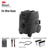3M Xtract Portable Dust Extractor, 64256, 9 Gallon/35 Liter, Industrial Vacuum with Automatic Filter Clean Without Flow Stoppage, HEPA Filter, Xtract