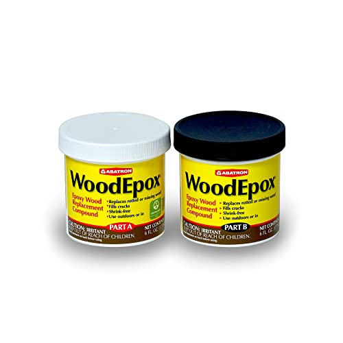 Abatron WoodEpox Kit - 12 oz - 2-Part Structural Epoxy Adhesive Filler - Wood Filler Putty - WoodArtSupply