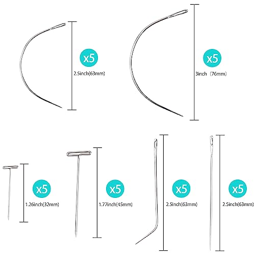 900 Yards Hair Extension Thread Sewing,FIVEIZERO Threads Hair Weave Threads with 30 Pieces T/C/J/I Needles Using for Hand Sewing,Hair Extensions,Wig FIVEIZERO