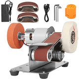 NunDunco Mini Belt Sander - 15 Degree Knife Sharpener Electric Bench Grinder Sanding Machine, 7 Adjustable Speed Table Top Polisher for DIY NuoDunco