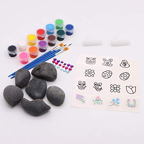 JOYIN 48 PCS Easter Craft Kit Easter Assorted DIY Painting Kit Includes Rocks, Scratch Art Masks, Wooden Eggs and Magnets for Kids Creativity Easter - WoodArtSupply