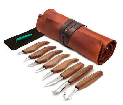 BeaverCraft Deluxe Wood Carving Kit S18X - Wood Carving Knife Set - Spoon Carving Tools Set - Whittling Knives Kit - Woodworking Kit Wood Carving