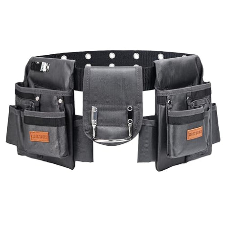 VIDAR TOOLS Tool Belt,12 Pockets Tool Belts for Men, Heavy Duty Carpenter/Construction Tool Belt.Double layer thickened polyester fiber with VIDAR TOOLS
