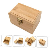 Holibanna 1pc Box Wooden Storage Box Makeup Organizers Jewelry Organizer Necklace Storage Bag Unfinished Girls Ring Holder Wood Watch Display Case Holibanna