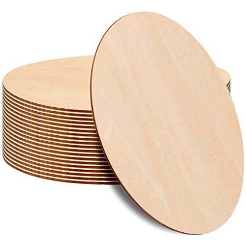 PINGEUI 24 Pieces 12 Inch Round Wood Circles, 0.1 Inch Thick Unfinished Wooden Discs, Blank Wood Rounds Wooden Cutouts for Crafts, Sign Plaque, Home - WoodArtSupply