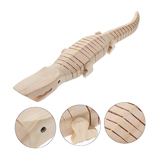 Vaguelly 5pcs DIY Wood Toy Painting Realistic Crocodile Plaything Small Crocodile Model Wood Crocodile Model Toy for Kids Students Handcraft Vaguelly