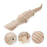 Vaguelly 5pcs DIY Wood Toy Painting Realistic Crocodile Plaything Small Crocodile Model Wood Crocodile Model Toy for Kids Students Handcraft Vaguelly