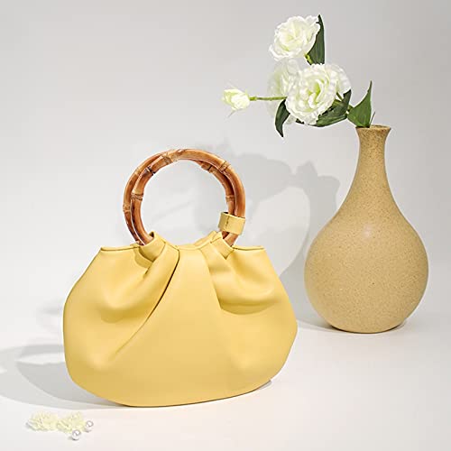 CHGCRAFT 4pcs Round Wood Bag Handle Imitation Bamboo Bag Handles Replacement for Handcrafted Handbag CHGCRAFT